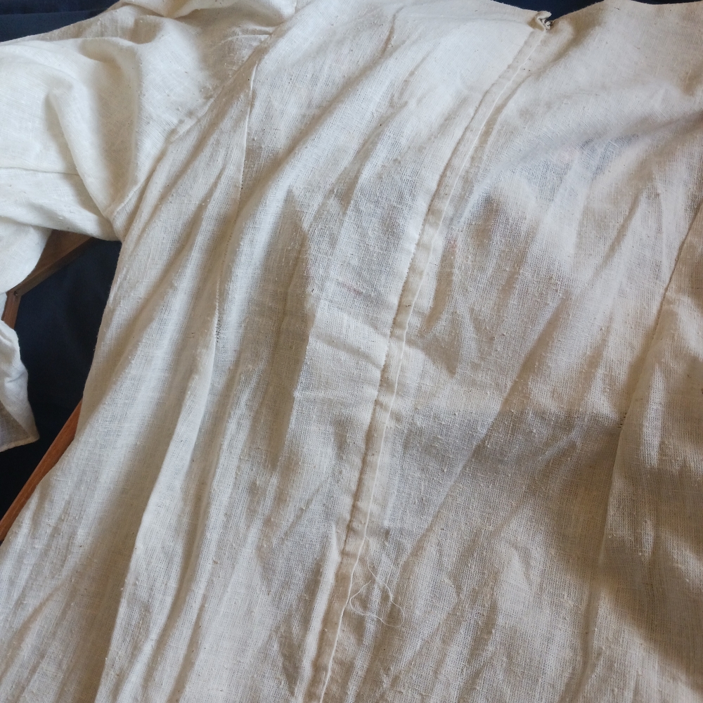 Cream Long Sleeve Maxi Dress with Red Trim - Picture 5 of 15